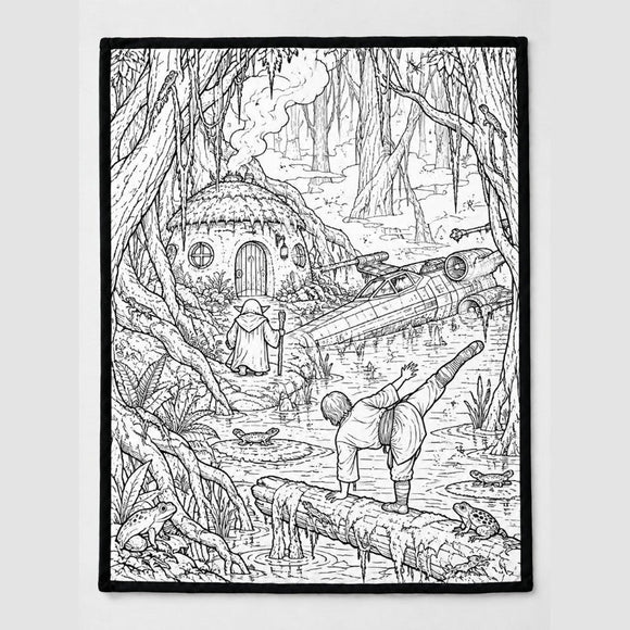 Galactic Ink Swamp Training coloring blanket